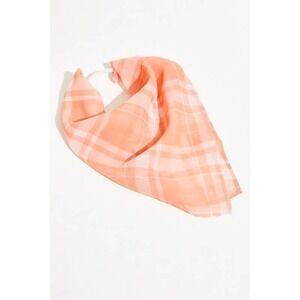 Free People Printed Plaid Hair Scarf Blush Orange